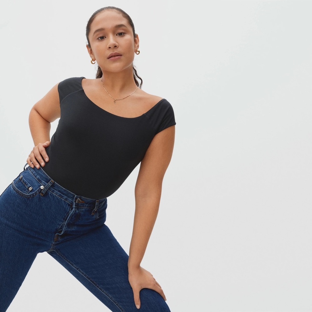 Everlane Black Off the Shoulder Bodysuit